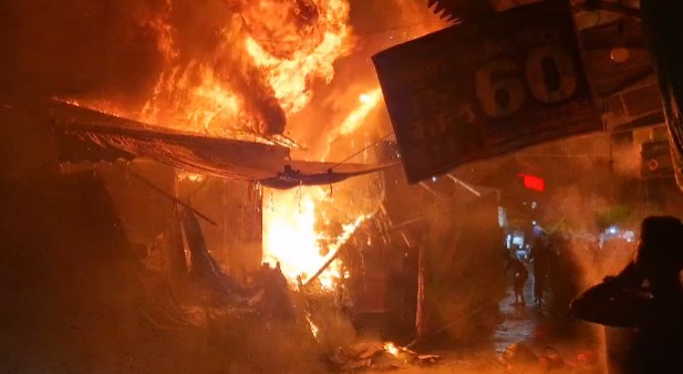Massive fire